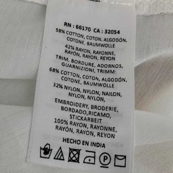 NWT Anthropologie Leifsdottir White Off Shoulder Embroidered Peasant Top S - Picture 11 of 15